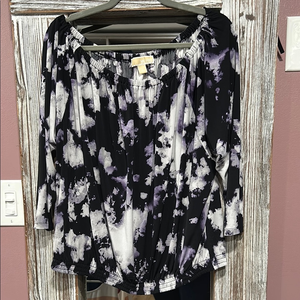 Michael Kors Black and Purple Blouse